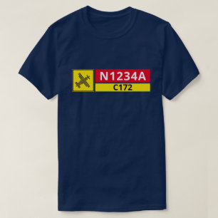Camiseta Número de Aeronave Sinal de Pista de Aero