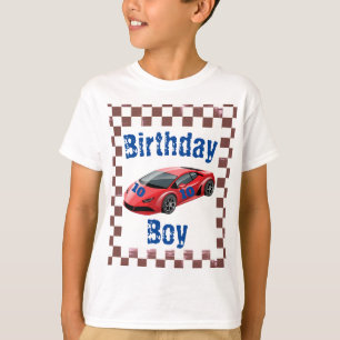 Camiseta Número de Aniversário de Carro de Corrida