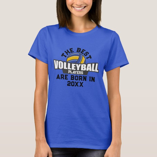 Camiseta Número de Ano de Nascimento do Voleibol Personaliz (Frente)
