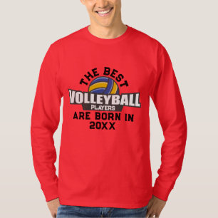 Camiseta Número de Ano de Nascimento do Voleibol Personaliz