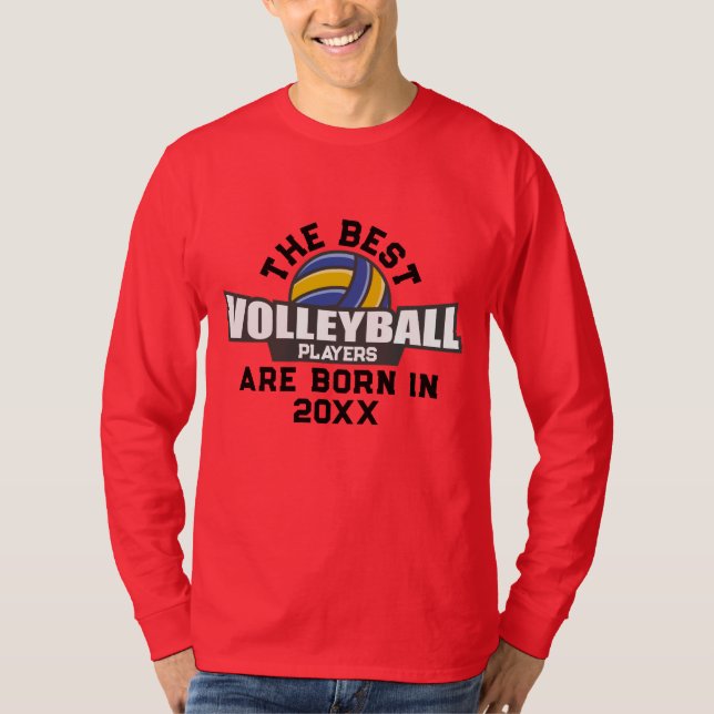 Camiseta Número de Ano de Nascimento do Voleibol Personaliz (Frente)