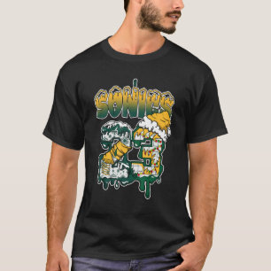 Camiseta Número de gotejamento 23 Noel Médio Verde Amarelo