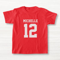 Número de Nome Personalizado Girls Sport Jersey T-