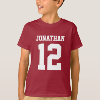 Camiseta Número de Nome Personalizado Meninos Esporte Camis