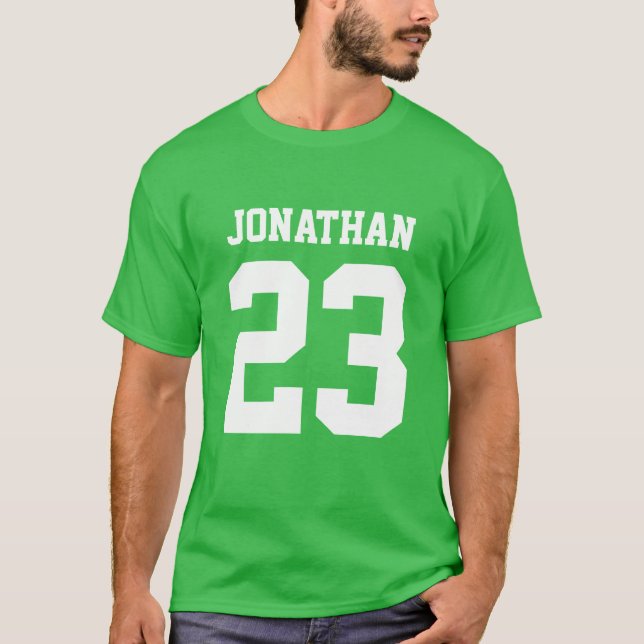 Camiseta Número de Nome Personalizado Mens Esporte Jersey T (Frente)