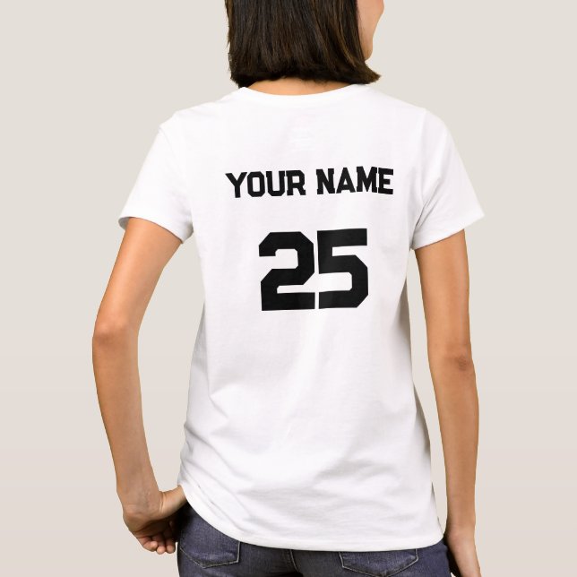 Camiseta Número de nome personalizado no verso do T-Shirt (Verso)