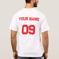 Número de Nome Personalizado no verso do T-Shirt V
