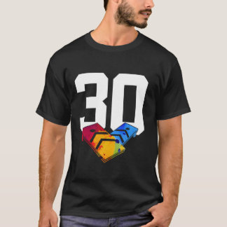 CAMISETA NÚMERO DE PINTURA DO PINCO 30 ANOS DE ANIVERSÁRIO