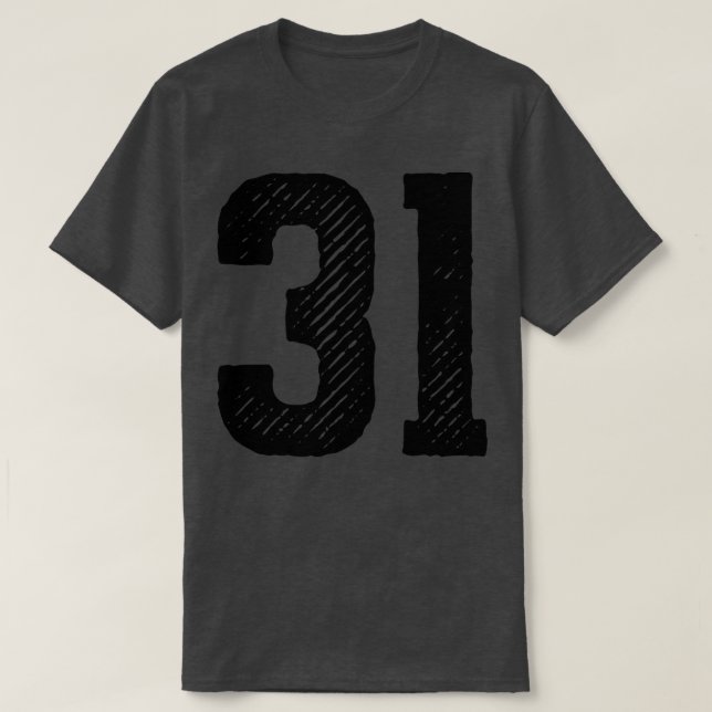 Camiseta Número de tosse 31 1 (Frente do Design)