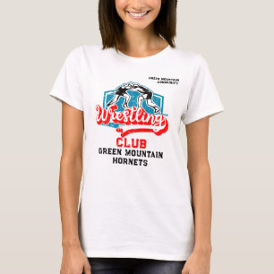Camiseta Número do nome da escola do Clube da Equipe de Lut