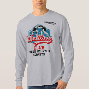 Camiseta Número do nome da escola do Clube da Equipe de Lut