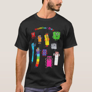 Camiseta Número do Numberblock dia números engraçados feliz