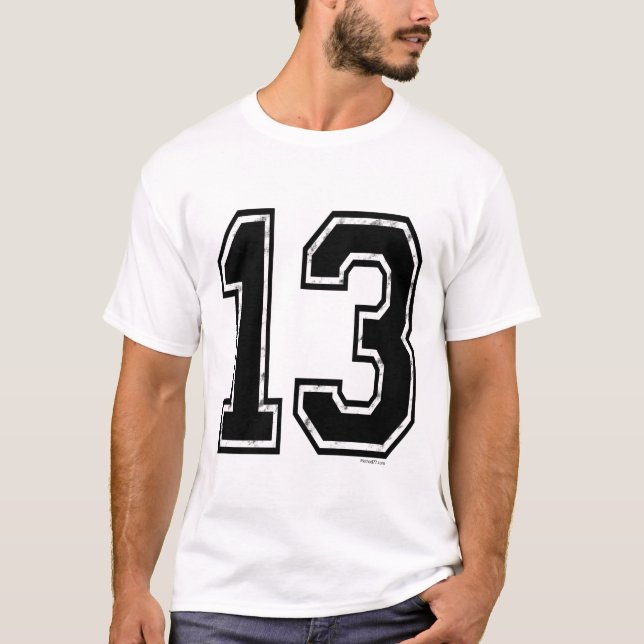 Camiseta Número do preto 13 (Frente)