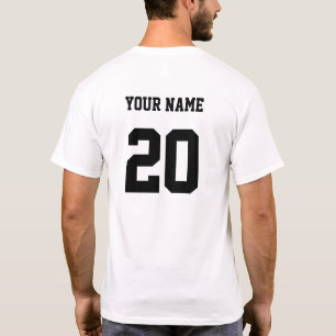 Camiseta Número e nome personalizados preto e branco