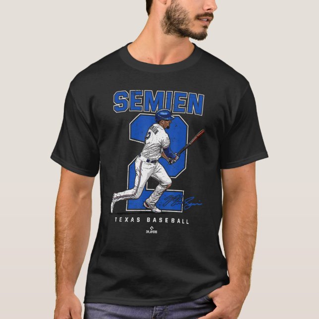 Camiseta Número e Retrato Marcus Semien Texas (Frente)