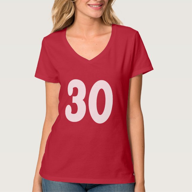 Camiseta Número elegante 30 (Frente)