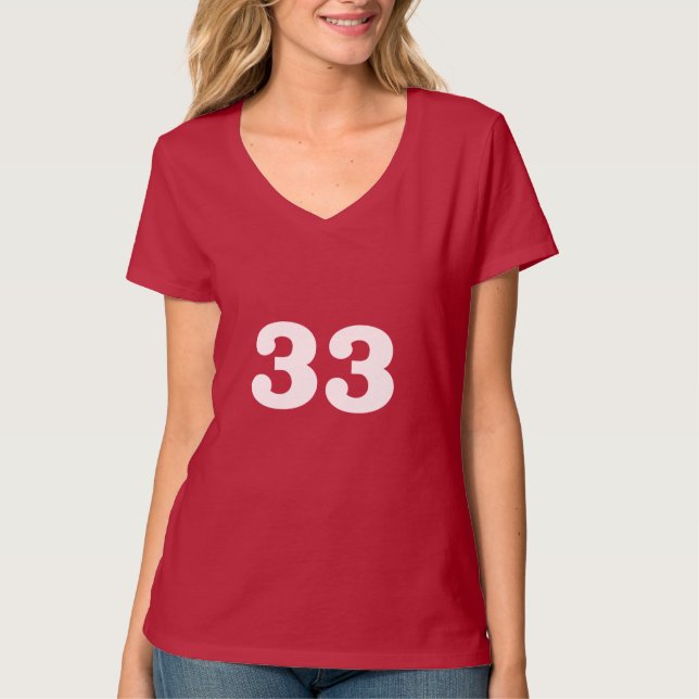 Camiseta Número elegante 33 (Frente)