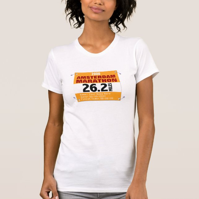Camiseta Número feito sob encomenda da raça de maratona de (Frente)