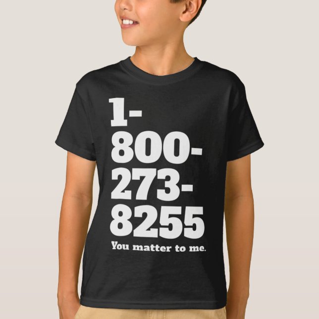 Camiseta Número Hotline Suicida Sensibilização Para A Saúde (Frente)