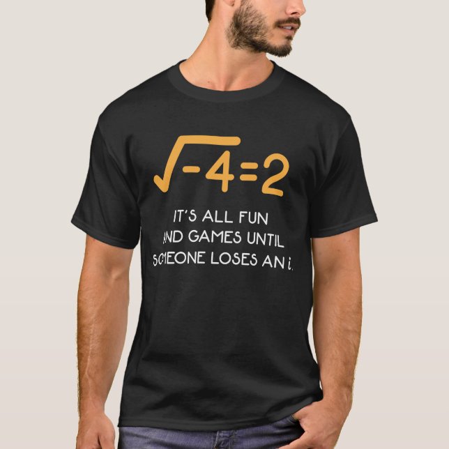 Camiseta Número imaginário Nerd Matemático Engraçado (Frente)