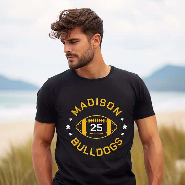 Camiseta Número Jersey de jogador de futebol negro e Dourad (Criador carregado)