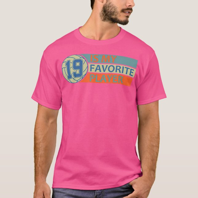Camiseta Número Ninen 19 Meu Jogador Favorito de Voleibol M (Frente)