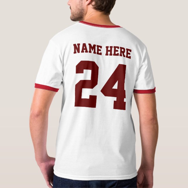 CAMISETA NÚMERO NOME TIPOGRAFIA PERSONALIZADO  (Verso)