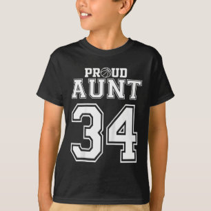 Camiseta Número Personalizado Orgulhoso Basquete Tia Camise