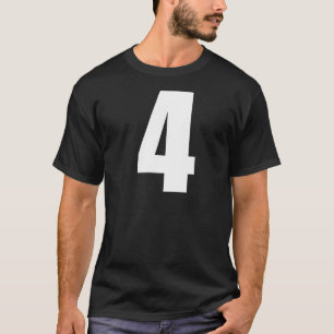 Camiseta Número Quatro Numeral 4 Números Brancos Simples Pr
