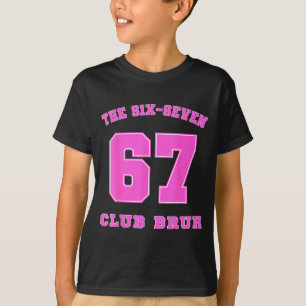Camiseta Número rosa e branco 67 meme vintage esportivo inf