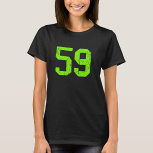 Camiseta Número Sortudo #59 Green Vintage Sports Player Fan