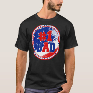 Camiseta Número Um 1 Pai Estados Unidos Sinalizador Dia de