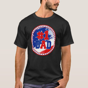 Camiseta Número Um 1 Pai Estados Unidos Sinalizador Dia de