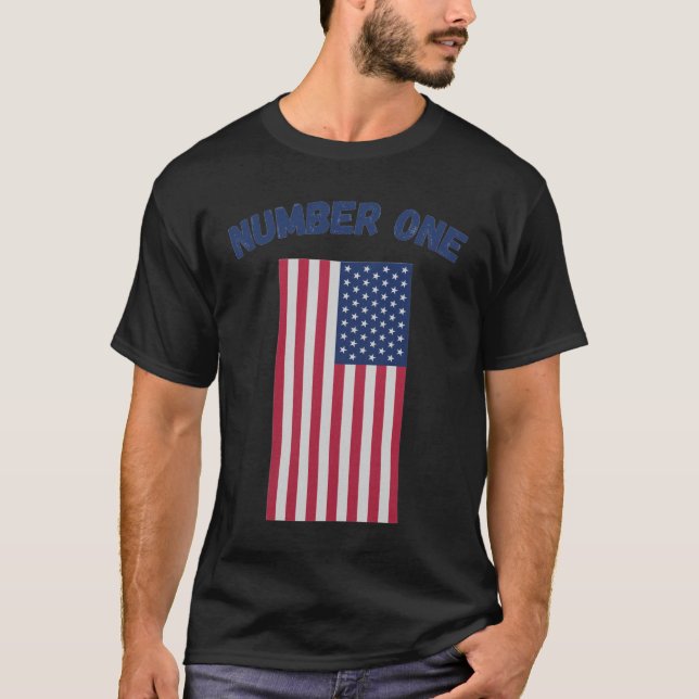 Camiseta Número Um Bandeira Americana Coleção Patriótica1 (Frente)