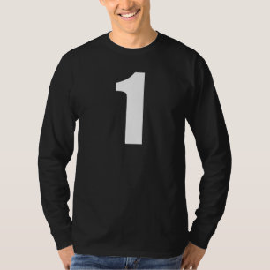 Camiseta Número Um Numeral 1 Número Branco Simples Premium