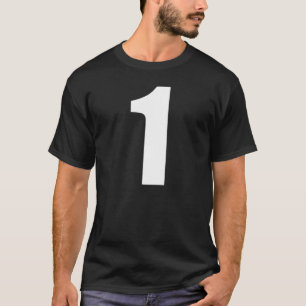 Camiseta Número Um Numeral 1 Números Brancos Simples