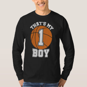 Camiseta Número Um que é o meu Garoto #1 Jogador de basquet