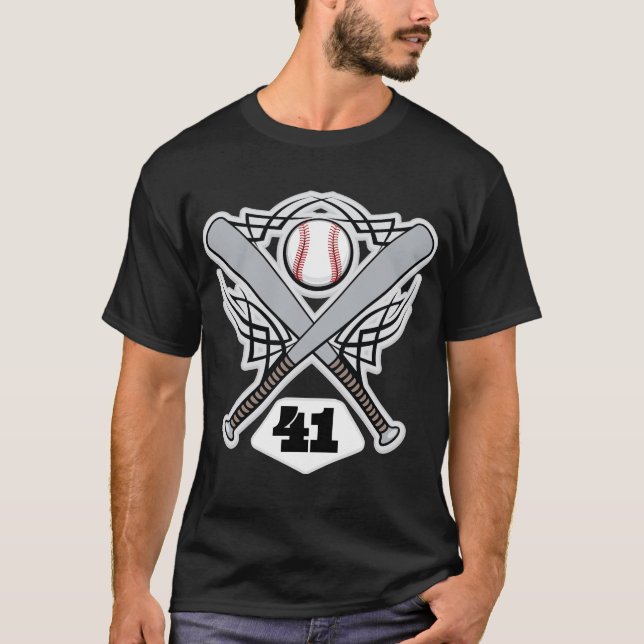 Camiseta Número uniforme 41 do jogador de beisebol (Frente)