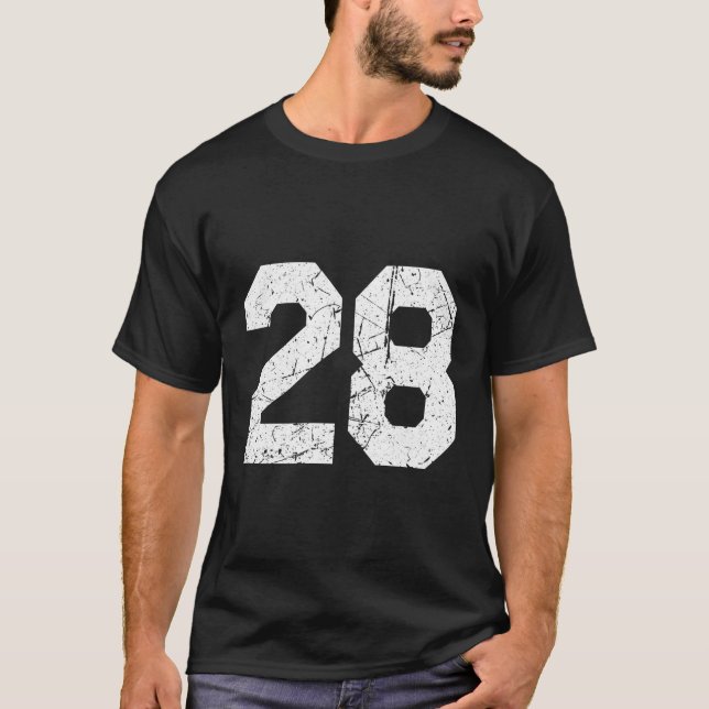 Camiseta Número Uniforme Jersey 28 (Frente)