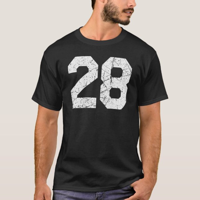 Camiseta Número Uniforme Jersey 28 (Frente)