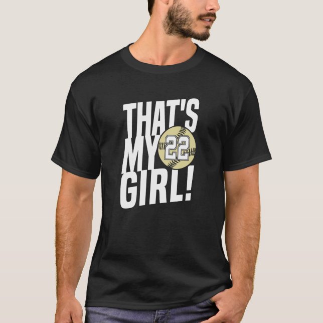Camiseta Número Vinte e Dois É a minha garota 22 Softball M (Frente)