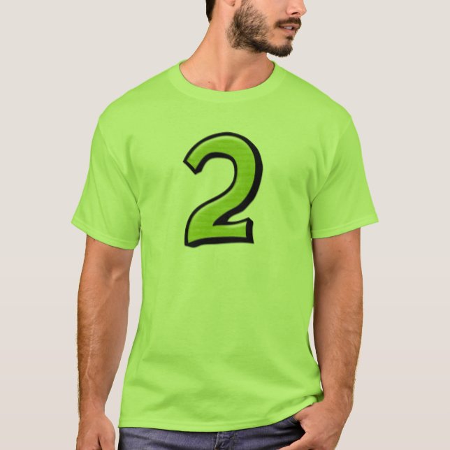 Camiseta Números de bobo 2 T-shirt verde masculino (Frente)