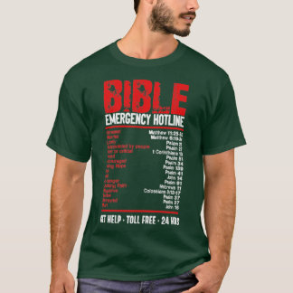 Camiseta Números de emergência da bíblia Linhas diretas eng