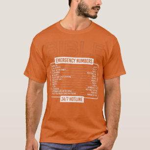 Camiseta Números de Emergência da Bíblia Versa bíblia Deus