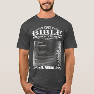 Camiseta Números de Linha Hoteleira de Emergência de bíblia