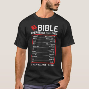 Camiseta Números de Linha Hoteleira de Emergência de bíblia