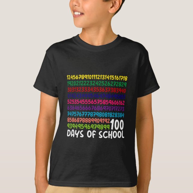 Camiseta Números de Matemática 100º Dia de Aula Professor C (Frente)