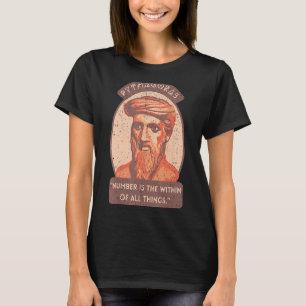 Camiseta Números De Matemática Vintage Em Pitágoras Retrato