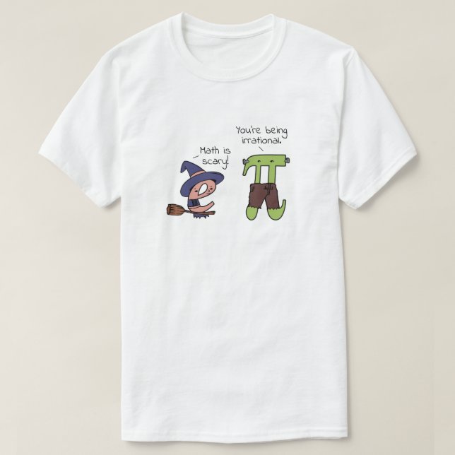 Camiseta Números Irracionais do Geek Pi do Professor de Hal (Frente do Design)