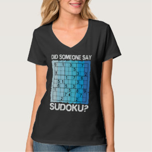 Camiseta Números Sudoku Jogador de Quebra-cabeça Lógicas No